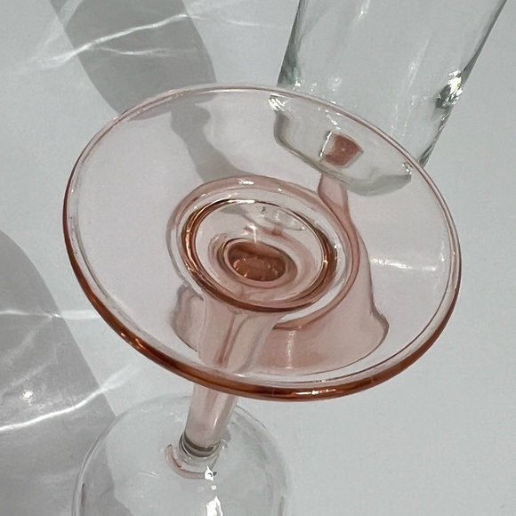 Vintage Luminarc Pink Rosé Stem Champagne Glasses Set of 4 - Picture 5 of 9